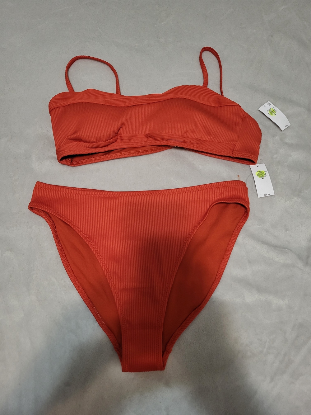 NWT Old Navy Ribbed Two-Piece Bikini Set - Ornament Orange (XL)